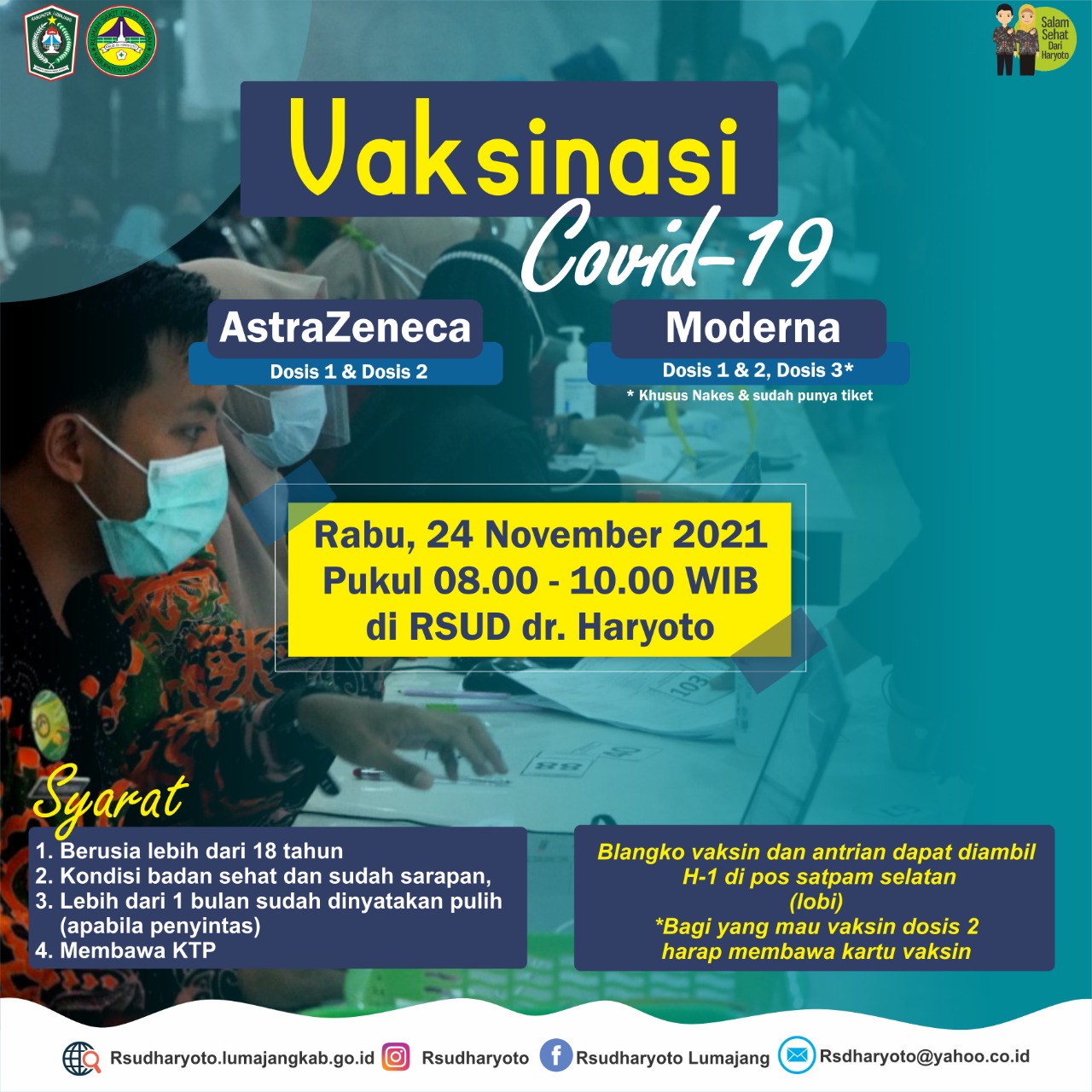 Vaksinasi Covid-19 AstraZeneca dan Moderna (24 November 2021)